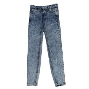 👖⚡ FREE PEOPLE Vintage Acid Wash Stretch Jeans, Cigarette No-Pocket Denim Sz 26